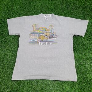 Vintage 1988 Las-Vegas Stripes Shirt Womens L 21x26 Colorful